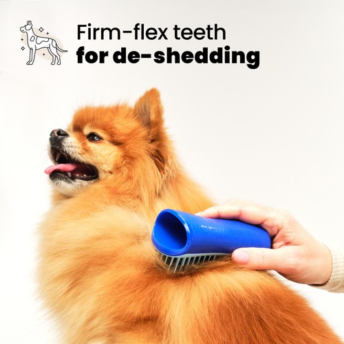 Pet Teezer De-shedding Dog Grooming Brush Small - Blue / Blue