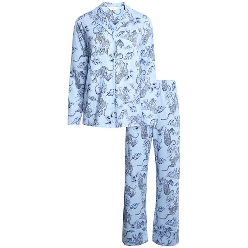 M&S Womens Soft Touch Printed Revere Pyjama Set, Extra Large, Navy Mix