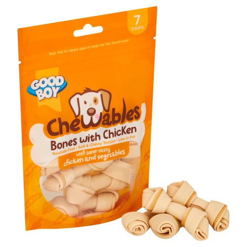 Good Boy Chewables Dog Treats Rawhide Free Chicken Mini Bones