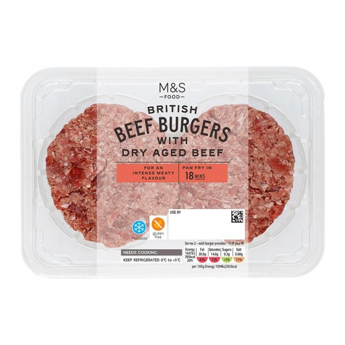 M&S Grill 2 Beef Burgers