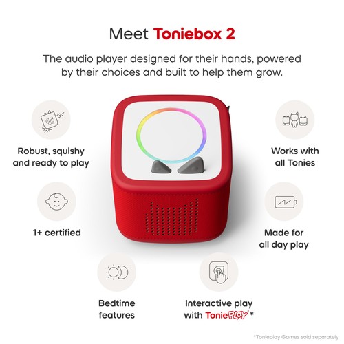 Tonies Red Toniebox 2 with Creative Tonie