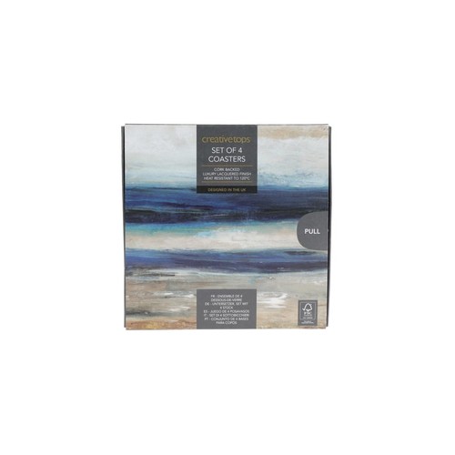 Creative Tops Blue Abstract Premium Coasters, 10.5cm