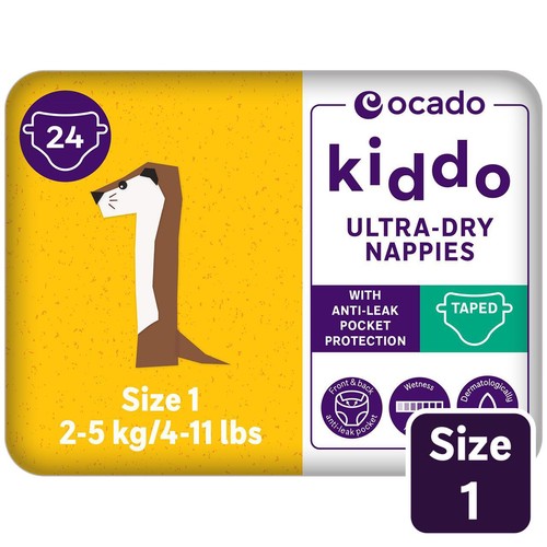 Ocado Kiddo Ultra-Dry Nappies Size 1 (2-5kg)