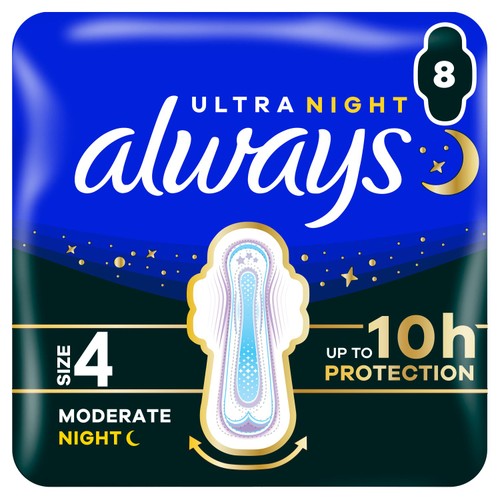 Always Sanitary Towels Ultra Secure Night (Size 4) Wings