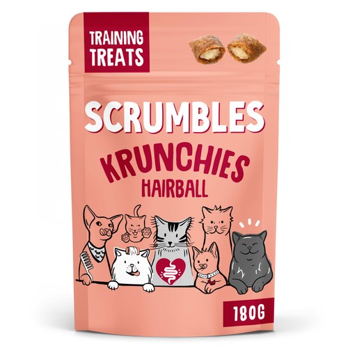 Scrumbles Cat Treats Anti-Hairball Krunchies