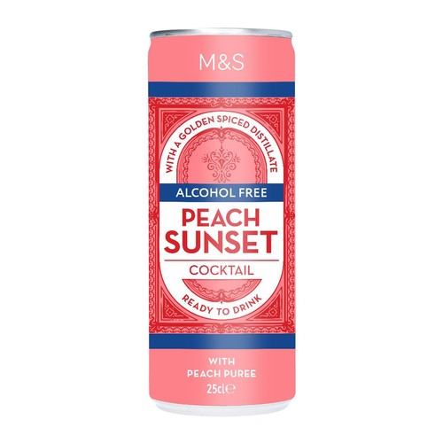 M&S Alcohol Free Peach Sunset Cocktail Can