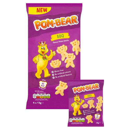 Pom-Bear BBQ Multipack Crisps 6 Pack