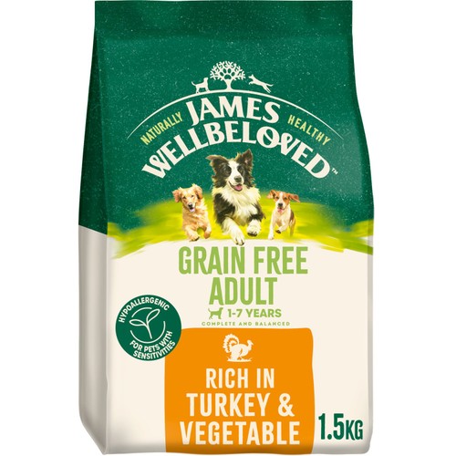 James Wellbeloved Grain Free Adult Dry Dog Food Turkey & Veg