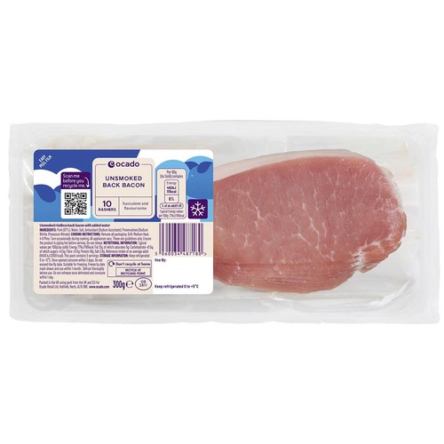 Ocado 10 Unsmoked Back Bacon Rashers