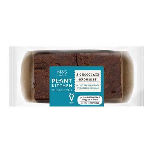 M&S Plant Kitchen 2 Chocolate Brownies