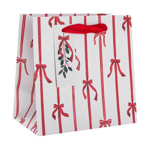 M&S Small Stripe Bow Gift Bag