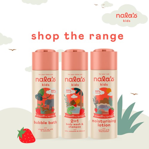 Nala's Kids 2in1 Wash & Shampoo Strawberry Springs