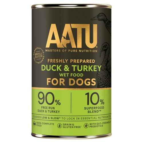 AATU Adult Duck & Turkey Wet Dog Food Tins