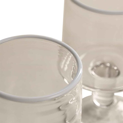M&S Set of 2 Contrast Rim Wine Glasses, White