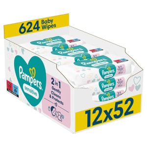 Pampers Baby Wipes Sensitive 12 x 52 per pack