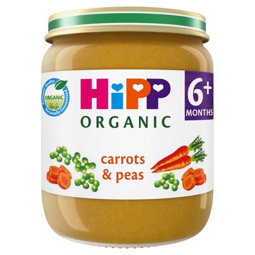HiPP Organic Carrots & Peas Baby Food Jar 6+ Months
