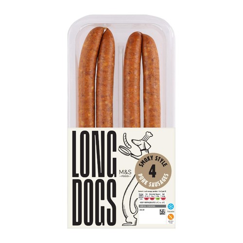 M&S Grill 4 Smoky Style Long Dogs