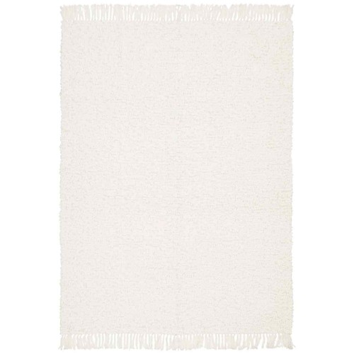 M&S Pure Cotton Boucle Throw, Cream