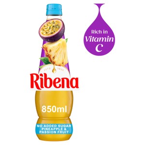 Pineapple and Passion Fruit Squash No Added Sugar 850ml