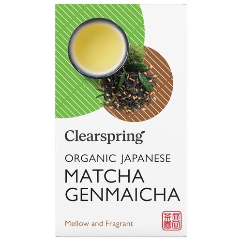 Clearspring Organic Japanese Matcha Genmaicha Green Tea Teabags
