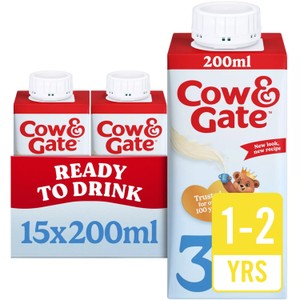 Cow & Gate 3 Toddler Milk Formula Liquid Ready to Feed 1-3 Years Multipack