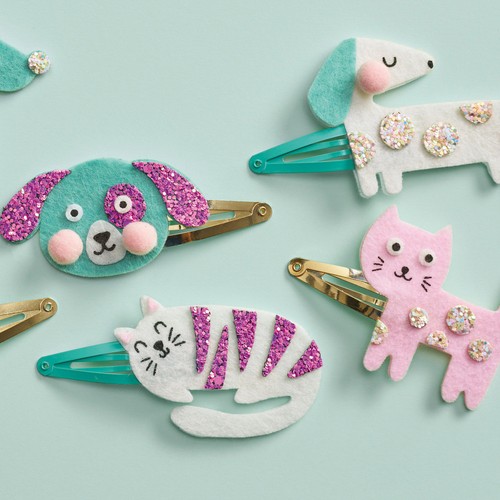 Janod Little Pets 6 Piece Glitter Hair Clips Kit