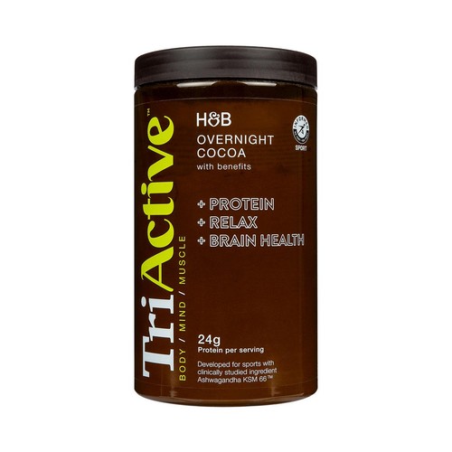 TriActive Sport Overnight Cocoa Protein "with Benefits" Chocolate Caramel