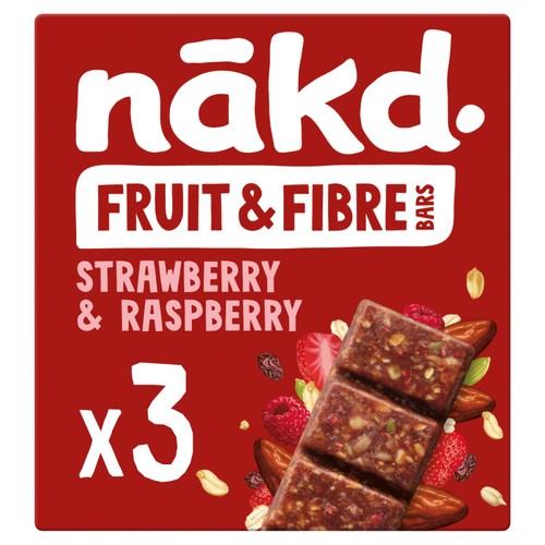 nakd. Fruit & Fibre Strawberry & Raspberry Bars