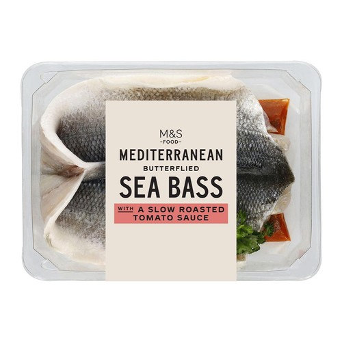 M&S Butterflied Whole Seabass With Slow Roasted Tomato Sauce