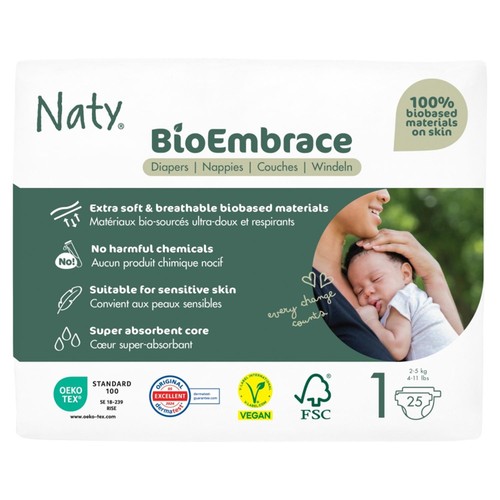 Naty BioEmbrace Nappies Size 1 (2-5kg)