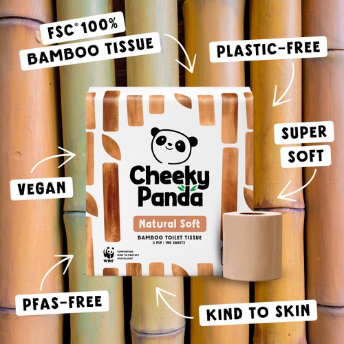 The Cheeky Panda Natural Colour Bamboo Toilet Tissue