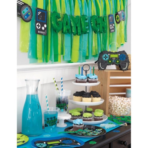Gamer Birthday Game On Mini Foil Balloon Banner Kit