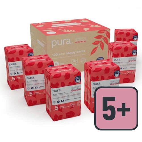 Pura Eco Nappy Pants, Size 5 (9-14kg) Mega Pack