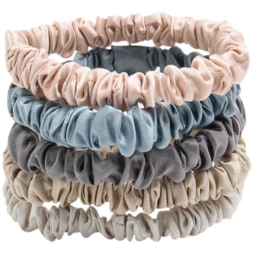 M&S 5pk Mulberry Silk Slim Scrunchies 