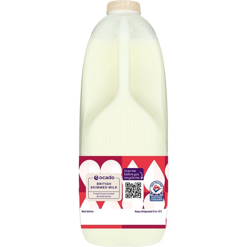 Ocado British Skimmed Milk 4 Pints