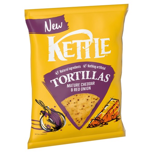 KETTLE Tortillas Mature Cheddar & Red Onion