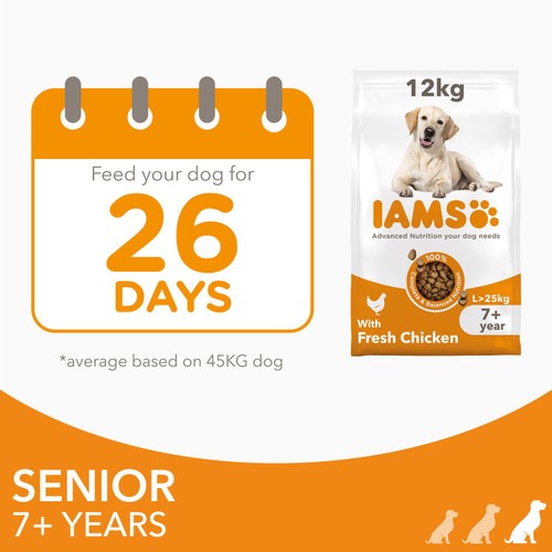 IAMS Advanced Nutrition Senior Dog Food Large Breed with Fresh Chicken