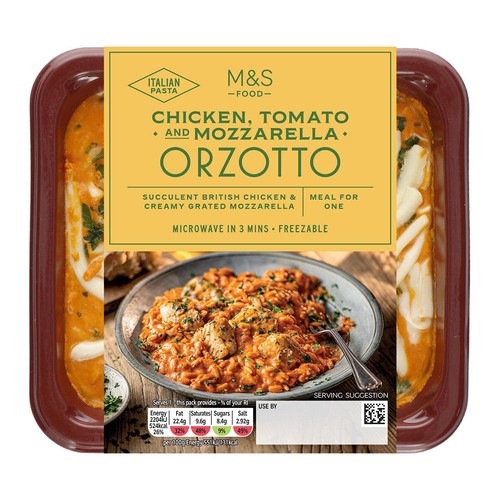 M&S Chicken  Tomato & Mozzarella Orzotto Serves 1