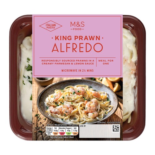 M&S King Prawn Alfredo Serves 1