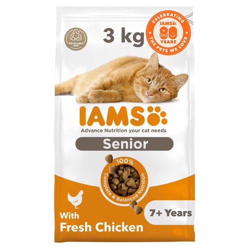 IAMS 7+ Years Senior Dry Cat Food Chicken
