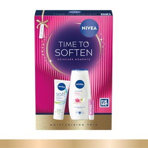NIVEA Time To Soften + Lip Balm Gift Set