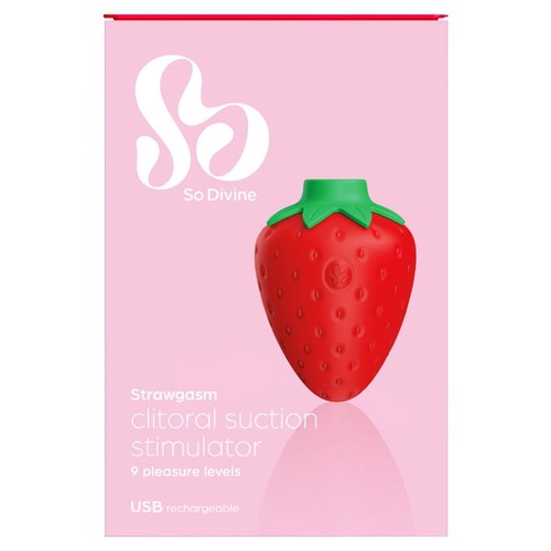 So Divine Strawberry Rechargeable Clitoral Suction Vibrator