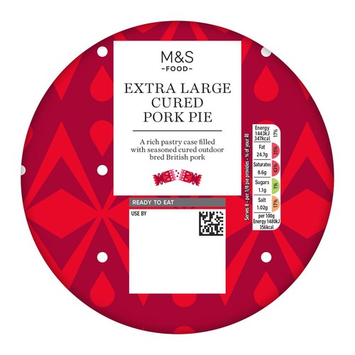 M&S British Extra Large Cured Pork Pie