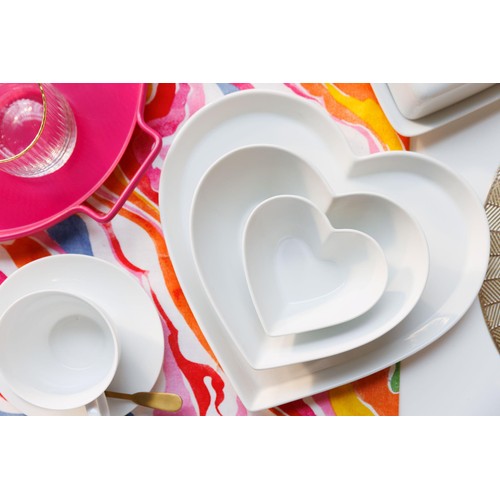 Mikasa Chalk Porcelain Heart Serving Platter, 30cm, Labelled