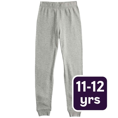M&S Unisex Thermal Leggings 11-12 Years Grey Marl