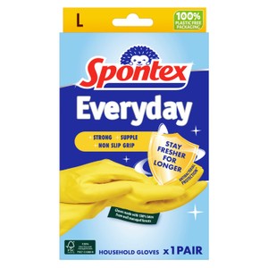 Spontex Everyday Protect Rubber Cleaning Gloves Large 1 Pair