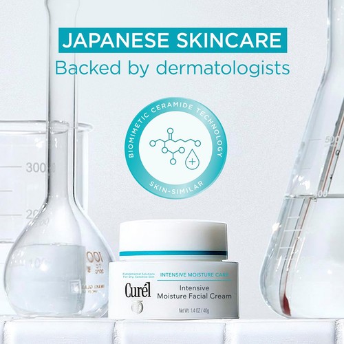 Curel Intensive Moisture Facial Cream for Dry, Sensitive Skin