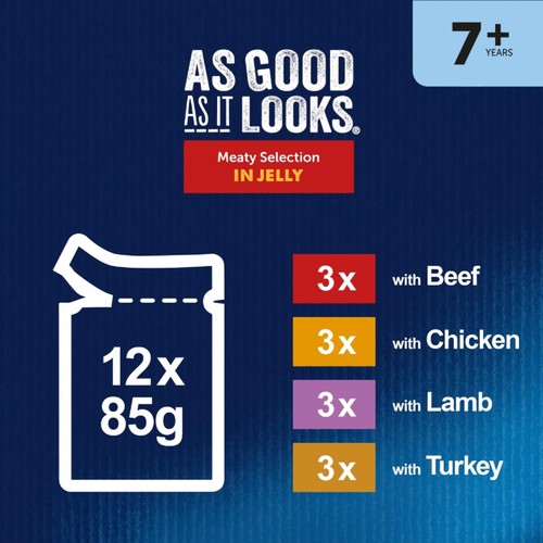 Felix As Good As it Looks Senior 7+ Meat in Jelly Wet Cat Food