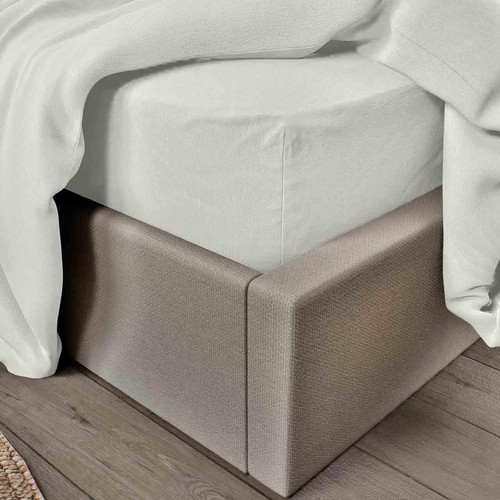 M&S Pure Brushed Cotton Deep Fitted Sheet, Double, White