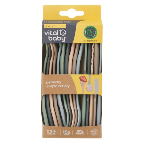 Vital Baby Nourish Perfectly Simple Cutlery 15pk - natural